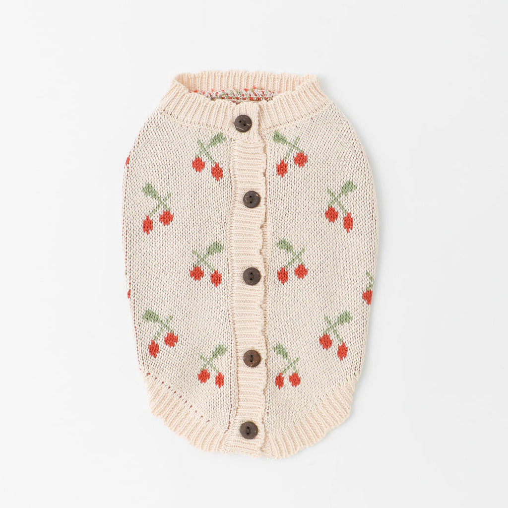 Caninie-Monchéri Cool Knit Camisole Dress เดรสสุนัขสายเดี่ยวผ้าถัก สี Ivory | ชุดสุนัขน่ารักสไตล์ญี่ปุ่น