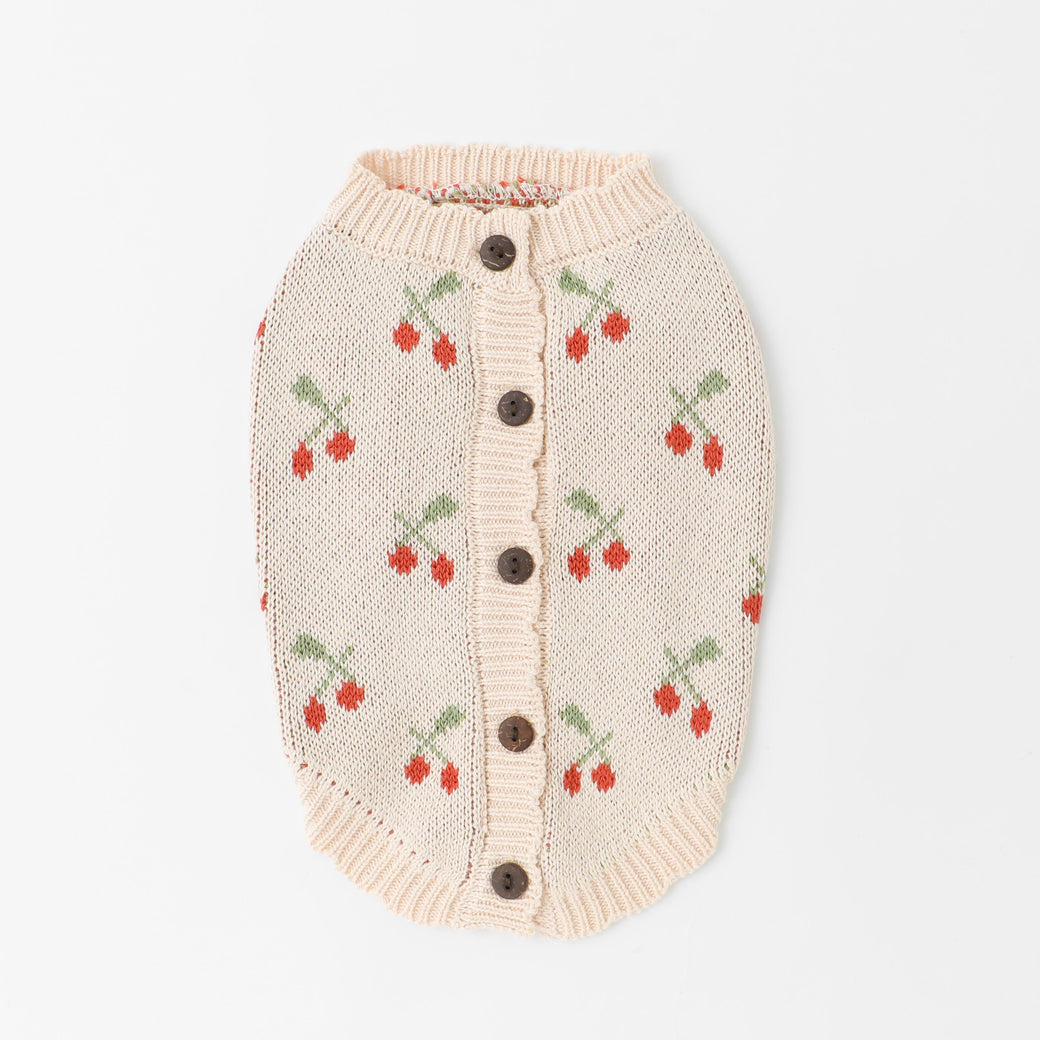 Caninie-Monchéri Cool Knit Camisole Dress เดรสสุนัขสายเดี่ยวผ้าถัก สี Ivory | ชุดสุนัขน่ารักสไตล์ญี่ปุ่น