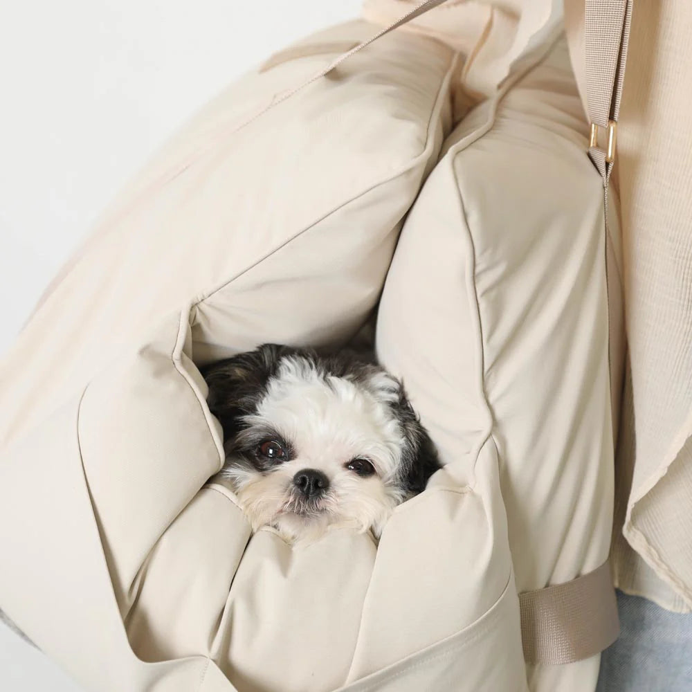 Caninie-Monchéri 2Way Drive Pet Bed Bag with Sun Guard กระเป๋าเบาะนอนสุนัขสำหรับรถยนต์ | กระเป๋าใส่หมาในรถ