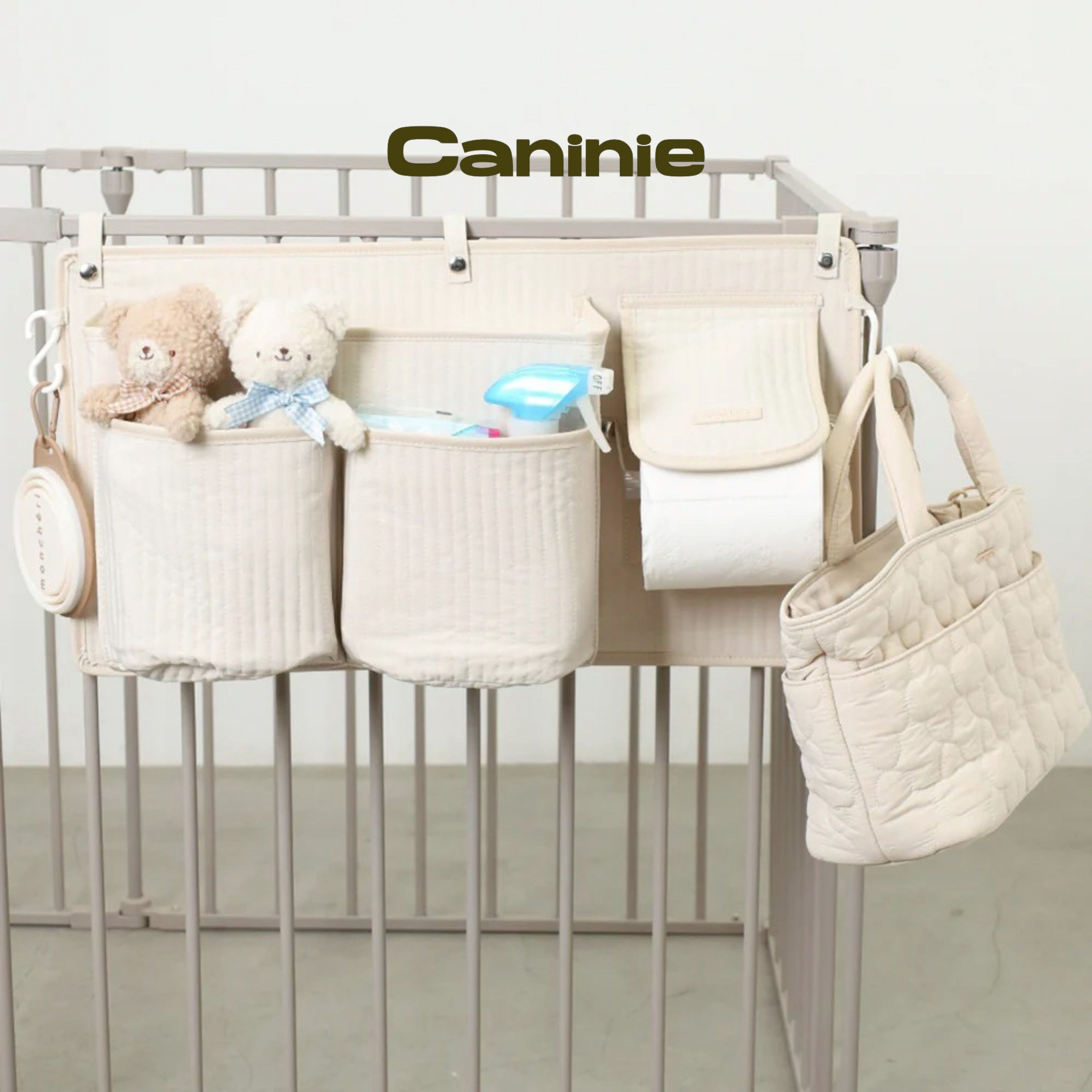 Caninie-Monchéri  กระเป๋าจัดเก็บอุปกรณ์สัตว์เลี้ยงติดกรง ผ้าควิลท์อเนกประสงค์ (Pet Cage Quilted Multi Case)