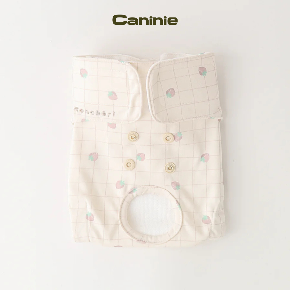Strawberry check pattern sanitary pants - monchéri