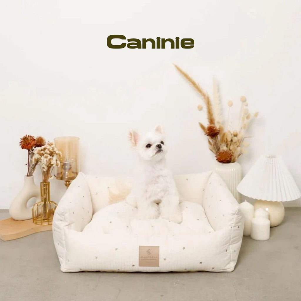 Canine-Monchéri Stars and Moon Pattern Pile Pet Cart Cushion Mat เบาะรองรถเข็นสัตว์เลี้ยง ลายดาวพระจันทร์ ผ้าพายล์นุ่ม สำหรับสุนัขและแมว