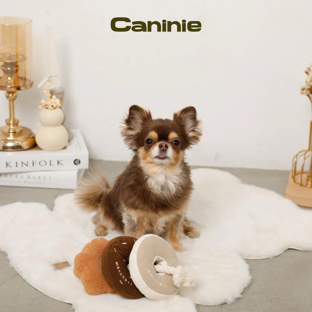 Caninie-Monchéri Nose Work Donut Toy ของเล่นโดนัทซ่อนขนมสำหรับสุนัข ของเล่นฝึกดมกลิ่นสุนัข เสริมพัฒนาการและลดความเครียด