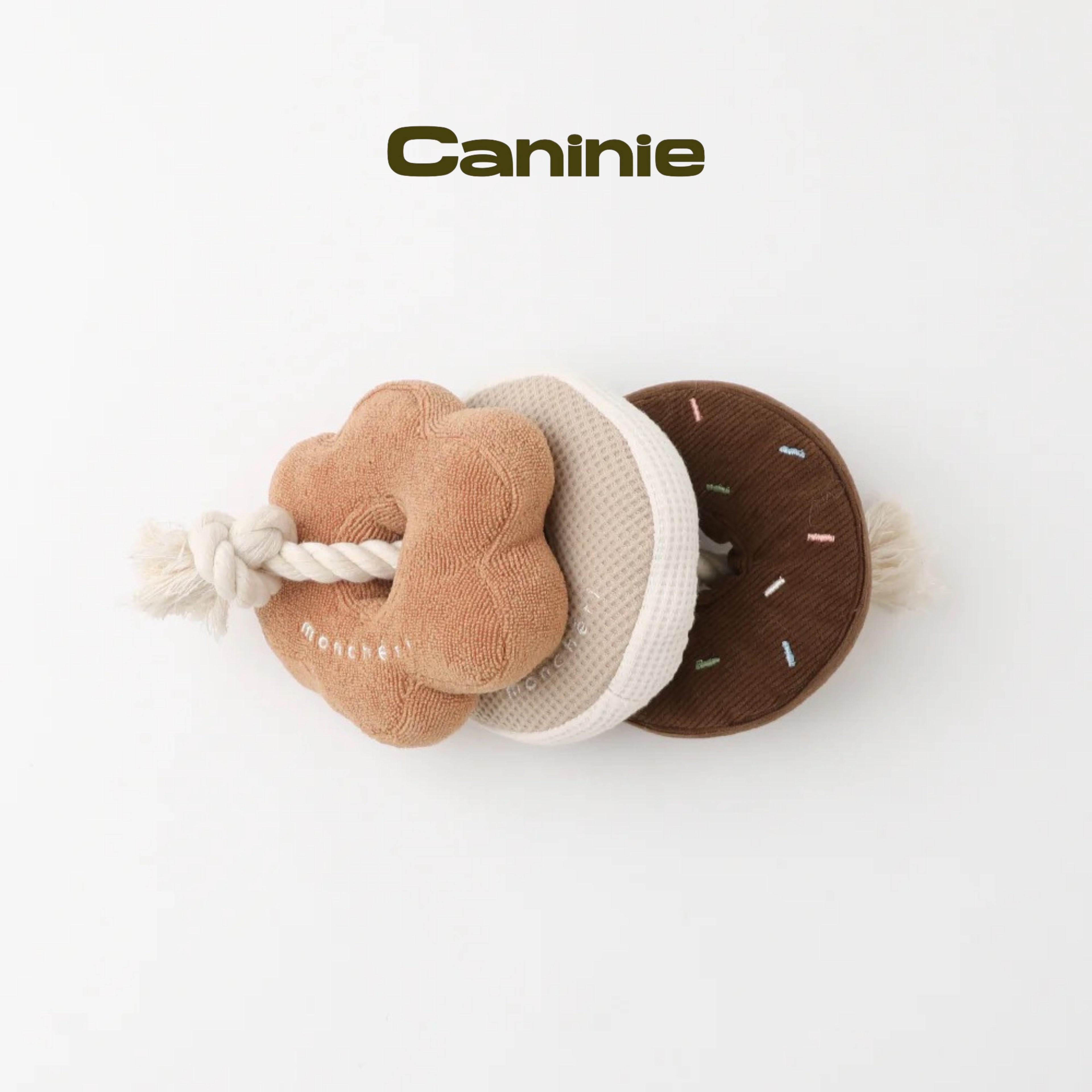 Caninie-Monchéri Nose Work Donut Toy ของเล่นโดนัทซ่อนขนมสำหรับสุนัข ของเล่นฝึกดมกลิ่นสุนัข เสริมพัฒนาการและลดความเครียด