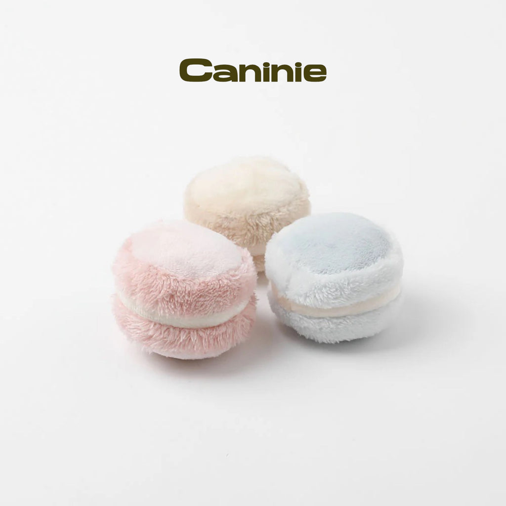 Caninie-Monchéri Macaroon Dog Toy ของเล่นสุนัขมาการอง ของเล่นสุนัขผ้านุ่ม เสริมพัฒนาการสัตว์เลี้ยง