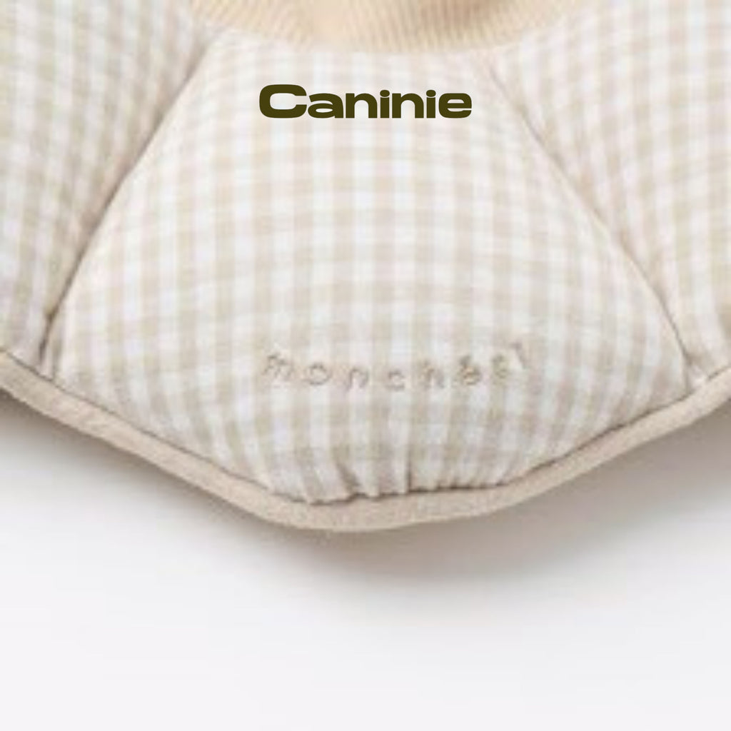 Canine-Monchéri Gingham Check Flower Elizabeth Collar