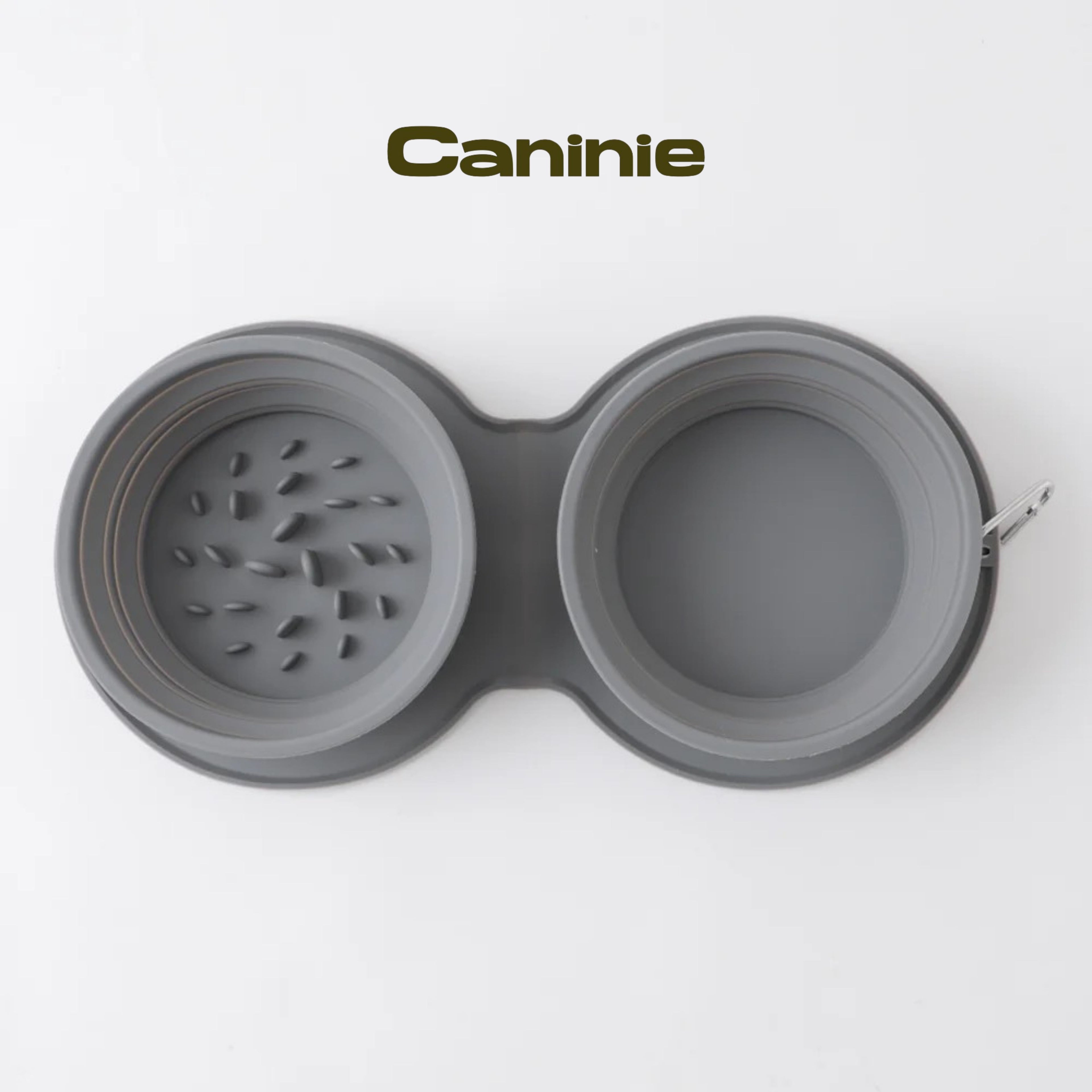 Canine-Monchéri  Silicon Compact Double Food Bowlชามอาหารสัตว์เลี้ยงซิลิโคนแบบคู่ พับได้