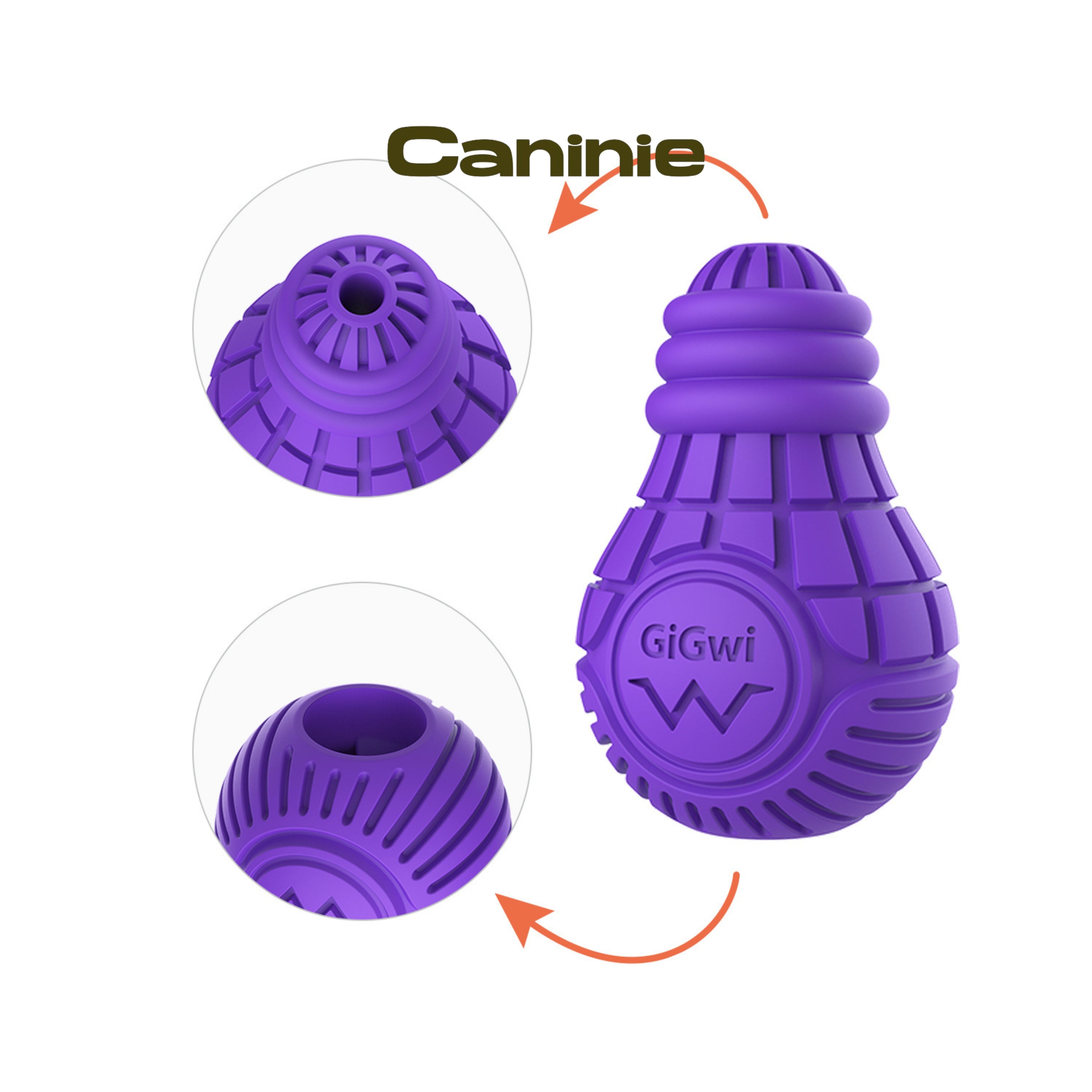 Caninie ของเล่นสุนัขยางทรงหลอดไฟ สำหรับใส่ขนม