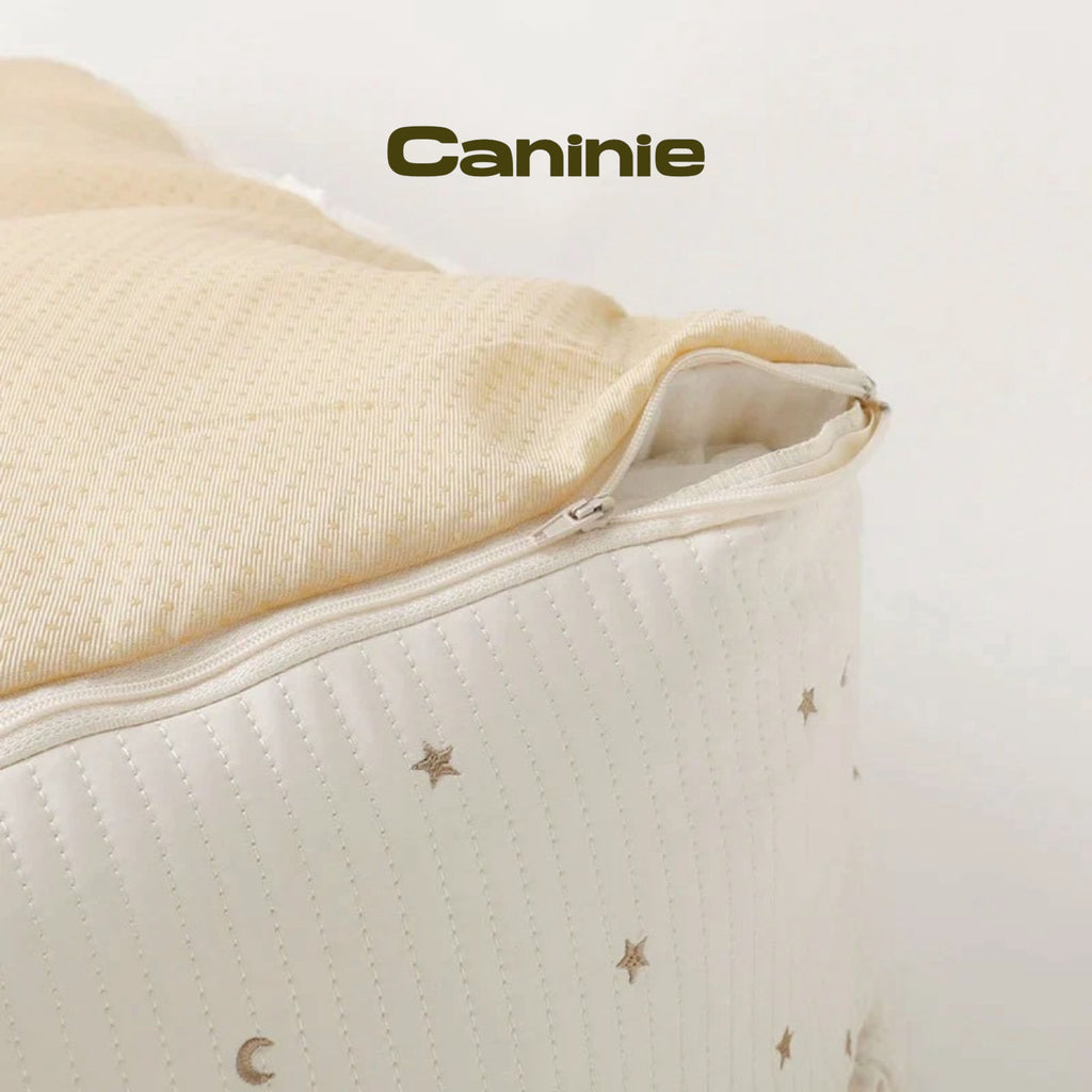 Canine-Monchéri Stars and Moon Pattern Pile Pet Cart Cushion Mat เบาะรองรถเข็นสัตว์เลี้ยง ลายดาวพระจันทร์ ผ้าพายล์นุ่ม สำหรับสุนัขและแมว