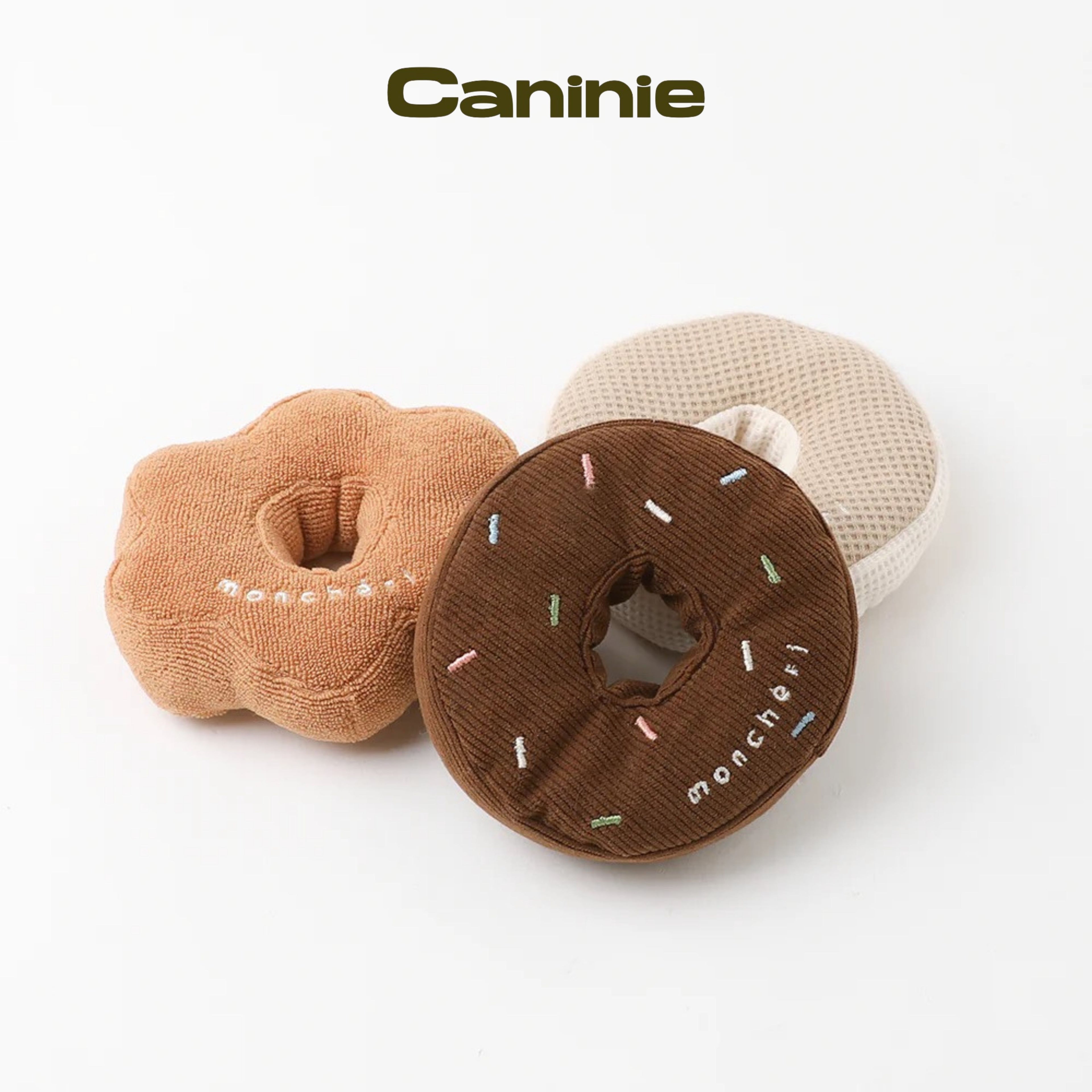 Caninie-Monchéri Nose Work Donut Toy ของเล่นโดนัทซ่อนขนมสำหรับสุนัข ของเล่นฝึกดมกลิ่นสุนัข เสริมพัฒนาการและลดความเครียด