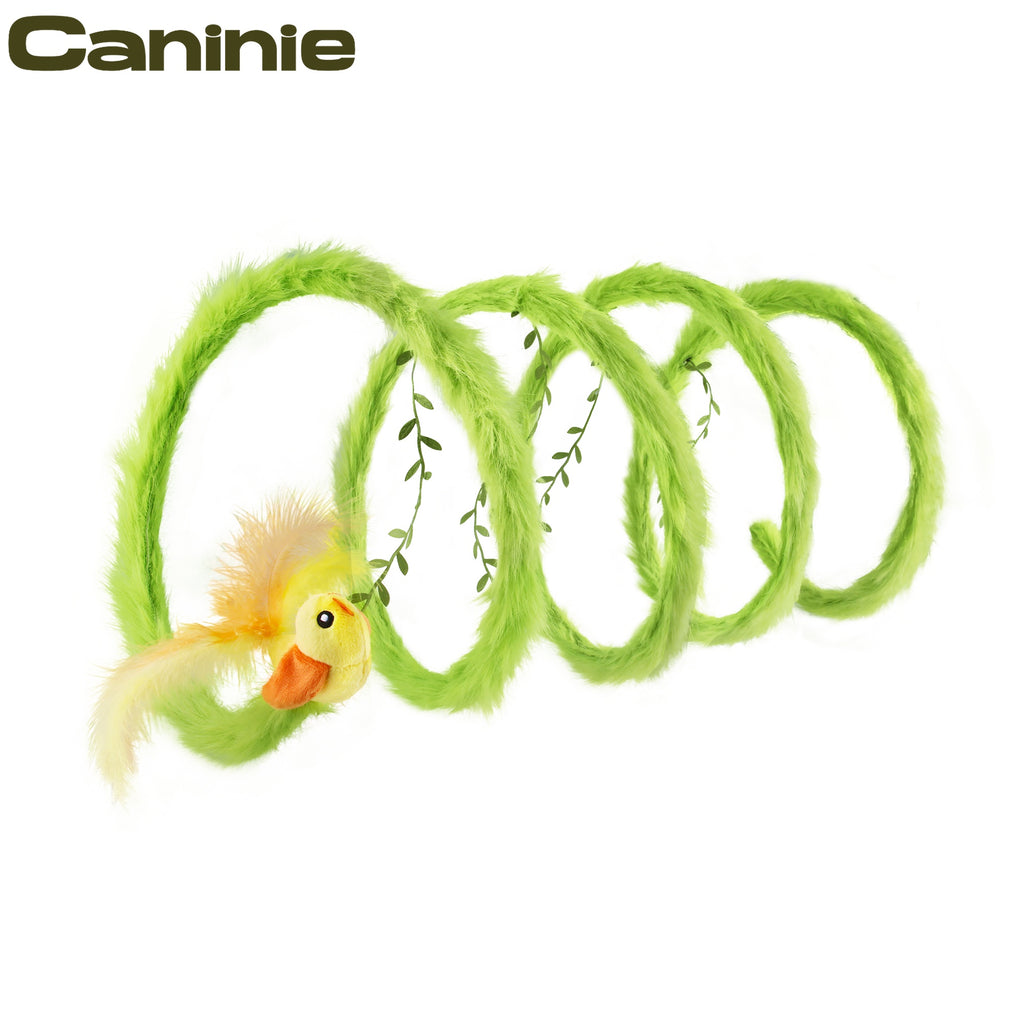 Caninie-GiGwi Spring Cat Tunnel อุโมงค์สปริงของเล่นแมวพร้อมนกและแคทนิป