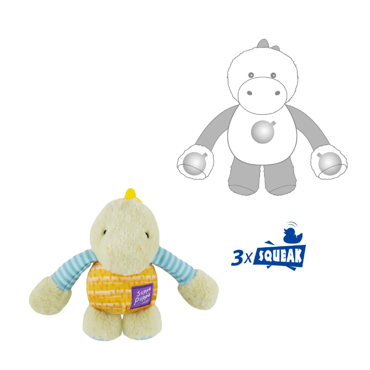 Caninieของเล่นสุนัขรุ่น Suppa Puppa ผลิตจากวัสดุผ้านุ่ม ภายในมีเสียง Gigwi