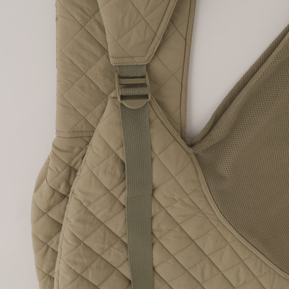 Caninie-Monchéri รุ่น Quilted Mesh Sling | กระเป๋าอุ้มสุนัขแมวแบบสลิง ระบายอากาศดี Quilted Mesh Sling (Khaki Beige / M)