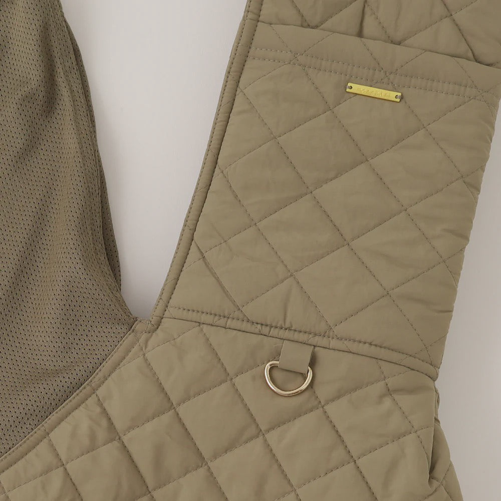 Caninie-Monchéri รุ่น Quilted Mesh Sling | กระเป๋าอุ้มสุนัขแมวแบบสลิง ระบายอากาศดี Quilted Mesh Sling (Khaki Beige / M)