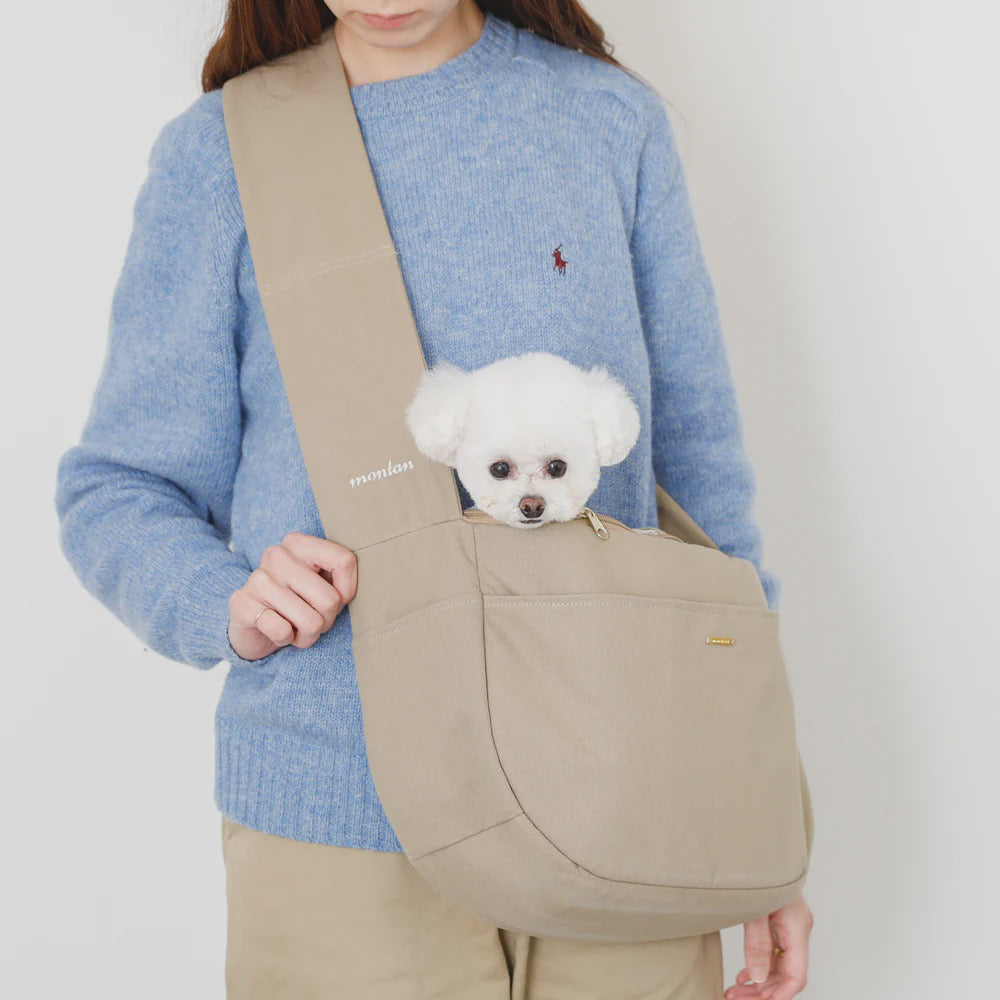 Caninie-Monchéri Dog Sling with Mesh กระเป๋าสะพายสุนัขระบายอากาศ | กระเป๋าอุ้มหมา ตาข่าย Mesh พกพาสะดวก สำหรับสุนัขพันธุ์เล็ก
