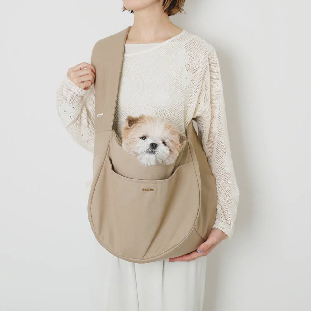 Caninie-Monchéri Dog Sling with Mesh กระเป๋าสะพายสุนัขระบายอากาศ | กระเป๋าอุ้มหมา ตาข่าย Mesh พกพาสะดวก สำหรับสุนัขพันธุ์เล็ก