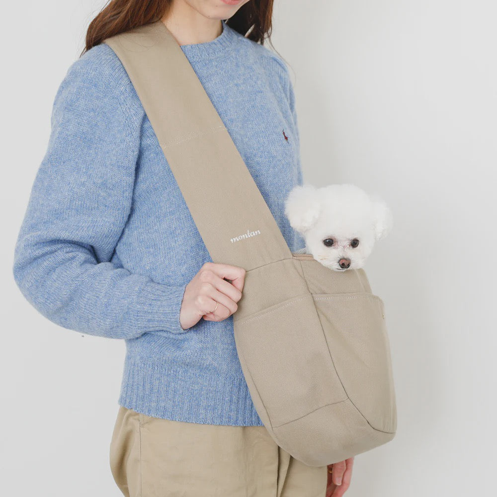 Caninie-Monchéri Dog Sling with Mesh กระเป๋าสะพายสุนัขระบายอากาศ | กระเป๋าอุ้มหมา ตาข่าย Mesh พกพาสะดวก สำหรับสุนัขพันธุ์เล็ก