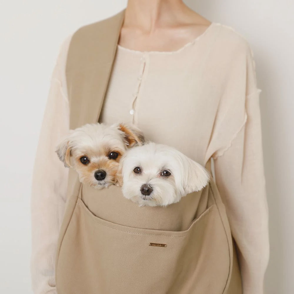 Caninie-Monchéri Dog Sling with Mesh กระเป๋าสะพายสุนัขระบายอากาศ | กระเป๋าอุ้มหมา ตาข่าย Mesh พกพาสะดวก สำหรับสุนัขพันธุ์เล็ก