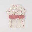 Caninie-Monchéri Cool Watercolor Strawberry Pattern Yukata ชุดยูกาตะสุนัขลายสตรอว์เบอร์รี่ สี Pink | ชุดสุนัขสไตล์ญี่ปุ่น