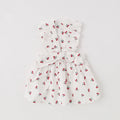 Caninie-Monchéri Cool Frill Ribbon Cherry Dress เดรสสุนัขลายเชอร์รี่ระบายริบบิ้น สี White | ชุดสุนัขน่ารัก
