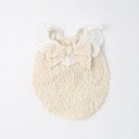 Caninie-Monchéri Cool Shoulder Ruffled Lace Camisole เสื้อสุนัขสายเดี่ยวลูกไม้ระบายไหล่ สี Ivory | เสื้อผ้าสุนัขสไตล์ญี่ปุ่น
