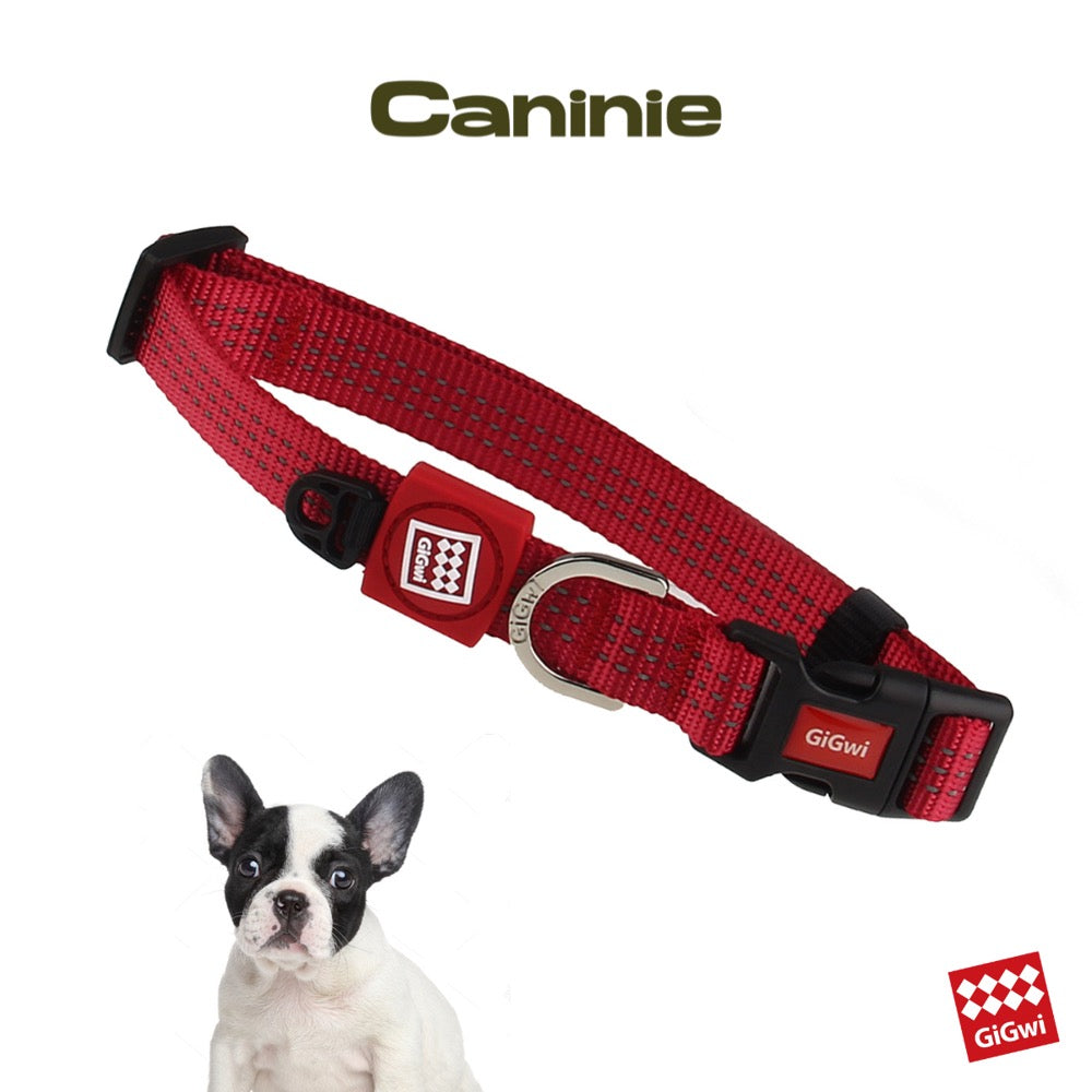 Caninie ปลอกคอหมาแบบเรียบ ปรับขนาดได้ Gigwi