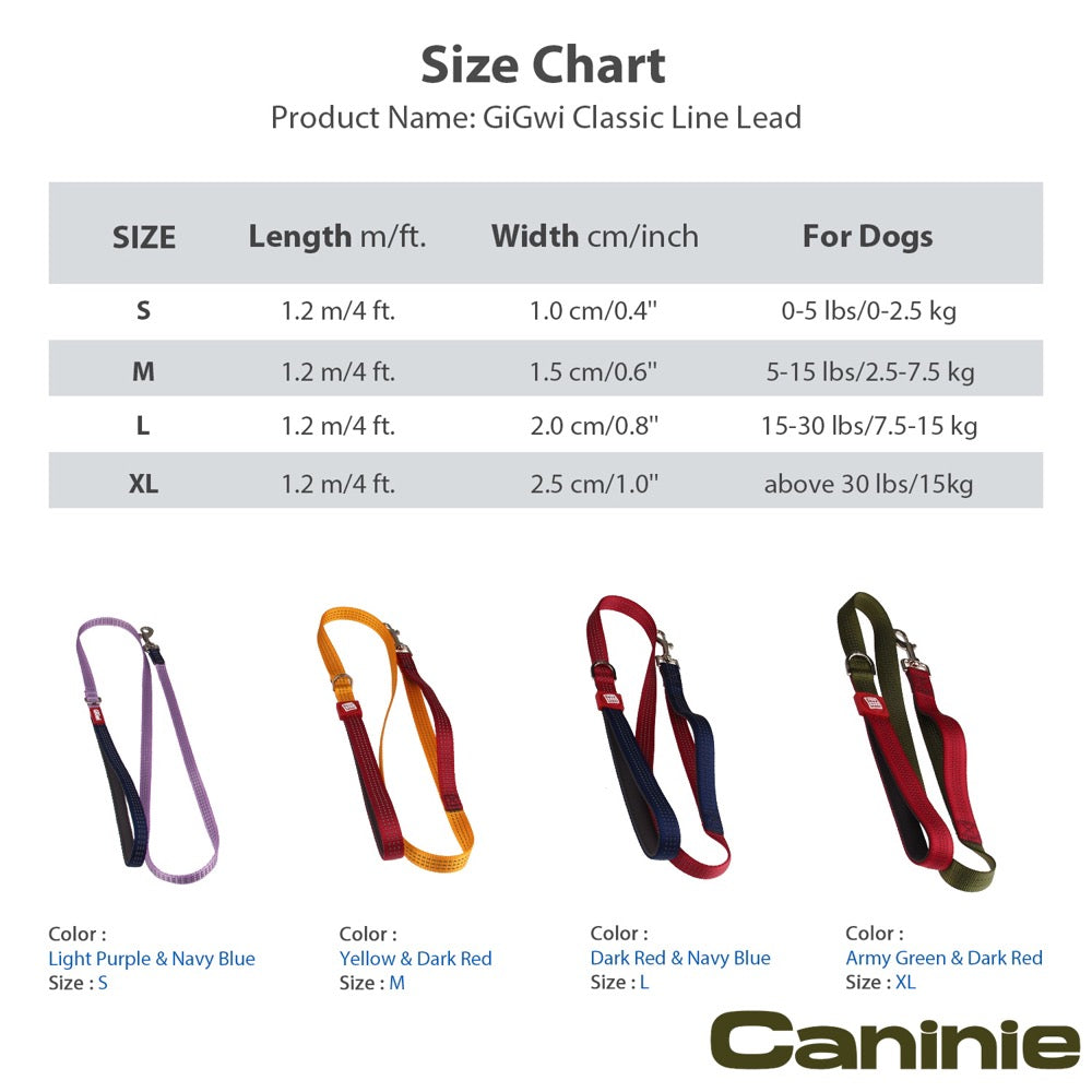 Caninie Dog Leash แบบเรียบ แข็งแรง Gigwi