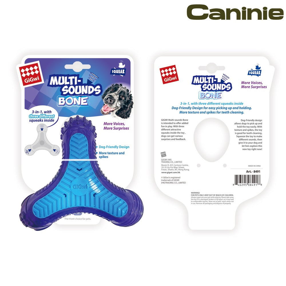 Caninie กระดูกของเล่นสุนัข GiGwi แบบหลายเสียง