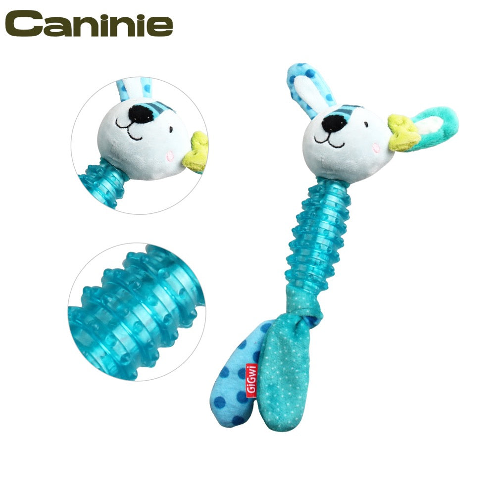 Caninie ของเล่นลูกสุนัข พร้อมห่วงยาง TPR ช่วยขัดฟัน Gigwi