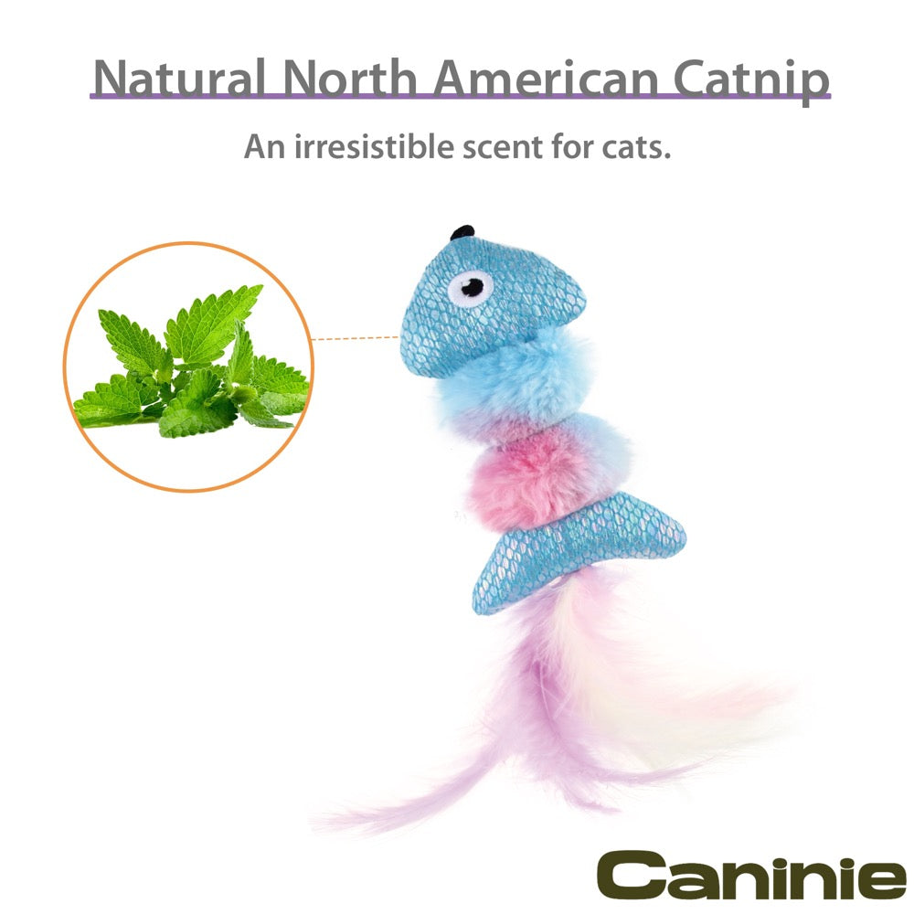 Caninie-GiGwi Catch & Scratch ของเล่นแมวขนนก มีเสียงกระดิ่ง พร้อม Catnip ของเล่นแมวไล่จับ ของเล่นแมวเสริมสัญชาตญาณล่า