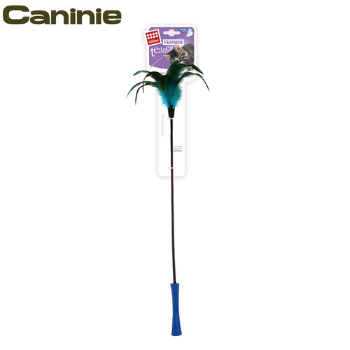 Caninie Elastic Feather Teaser Stick ไม้ล่อแมวขนนก เชือกยางยืด กระตุ้นสัญชาตญาณล่า
