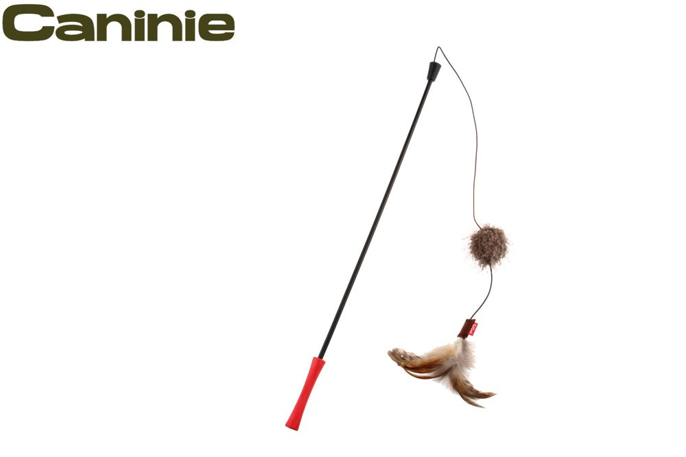 Caninie ไม้ตกปลาแมวขนนก Fishing Teaser Stick เชือกยืด
