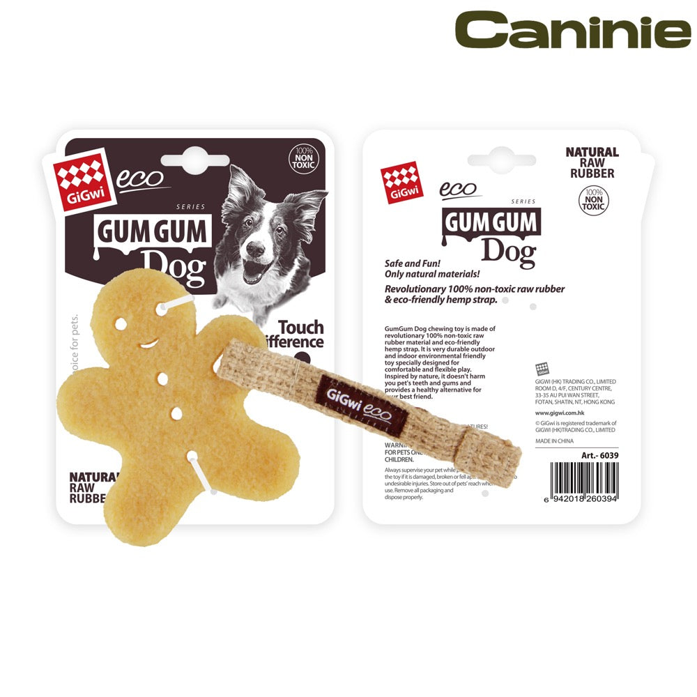 Caninie ของเล่นสุนัขรุ่น GUM GUM Dog ดีไซน์รูปคุกกี้แมน Gigwi