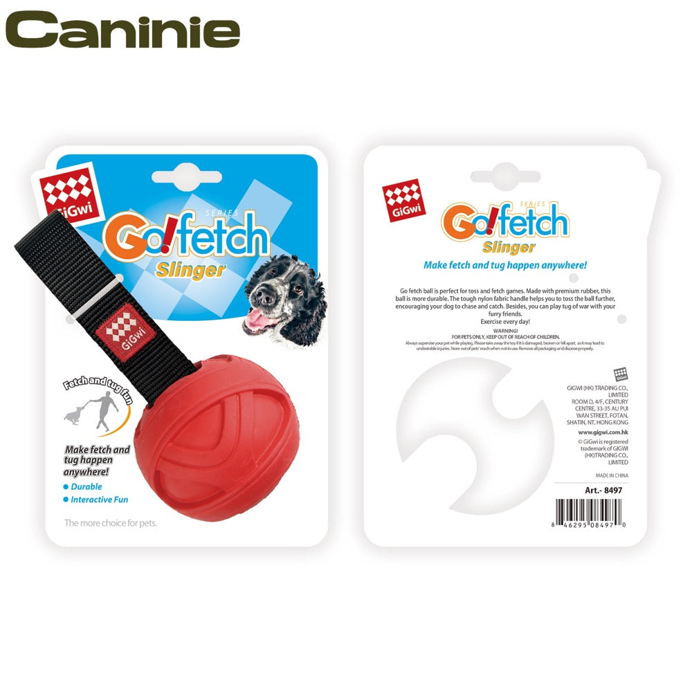 Caninie ลูกบอลยางมีเชือก สำหรับโยนเล่นสุนัข