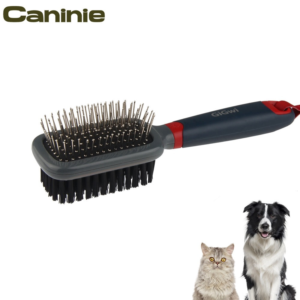 Caninie แปรงขนสัตว์เลี้ยง แบบขนแปรงสองด้าน Gigwi