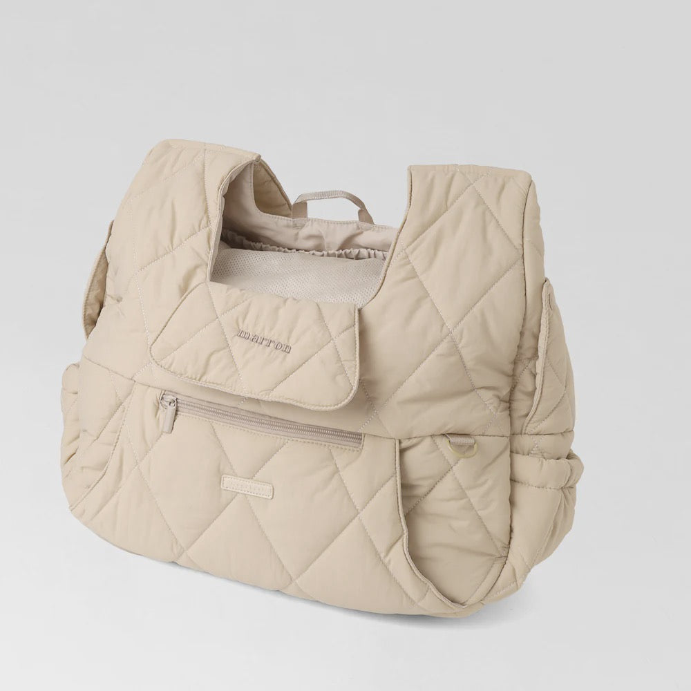 Caninie-Monchéri Quilting Mesh Front Rucksack กระเป๋าเป้ใส่สุนัขตาข่ายด้านหน้า ผ้าควิลท์ | กระเป๋าสัตว์เลี้ยงสะพายหลัง ระบายอากาศ