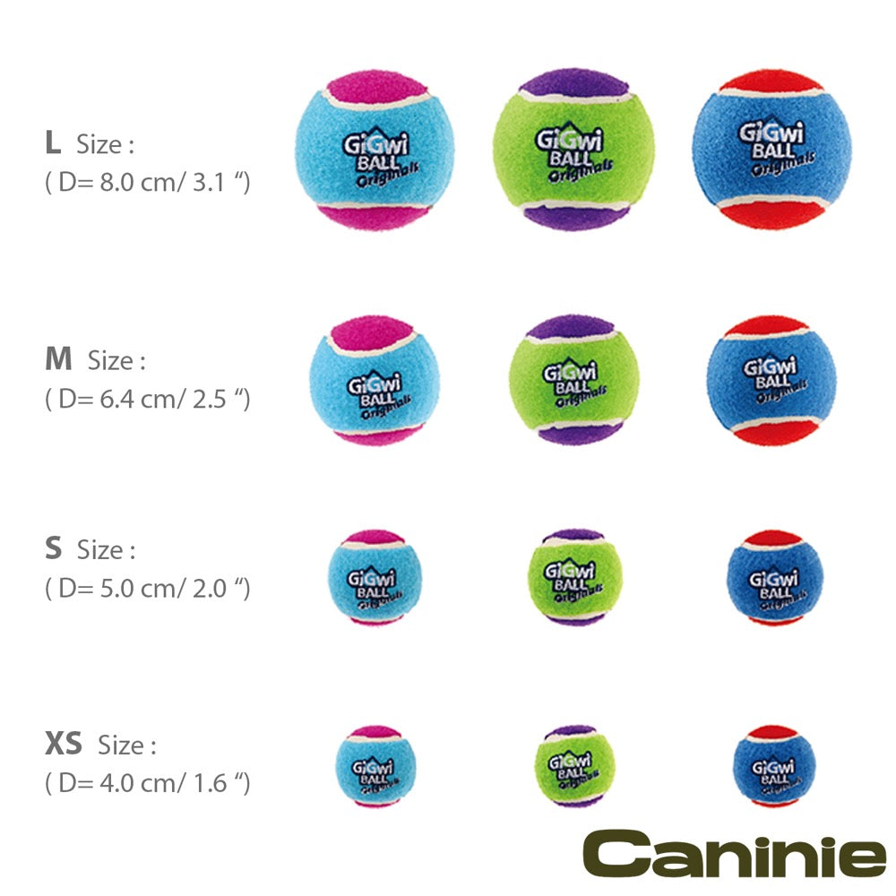 Caninie GiGwi Tennis Ball สำหรับสุนัขมีหลายขนาด